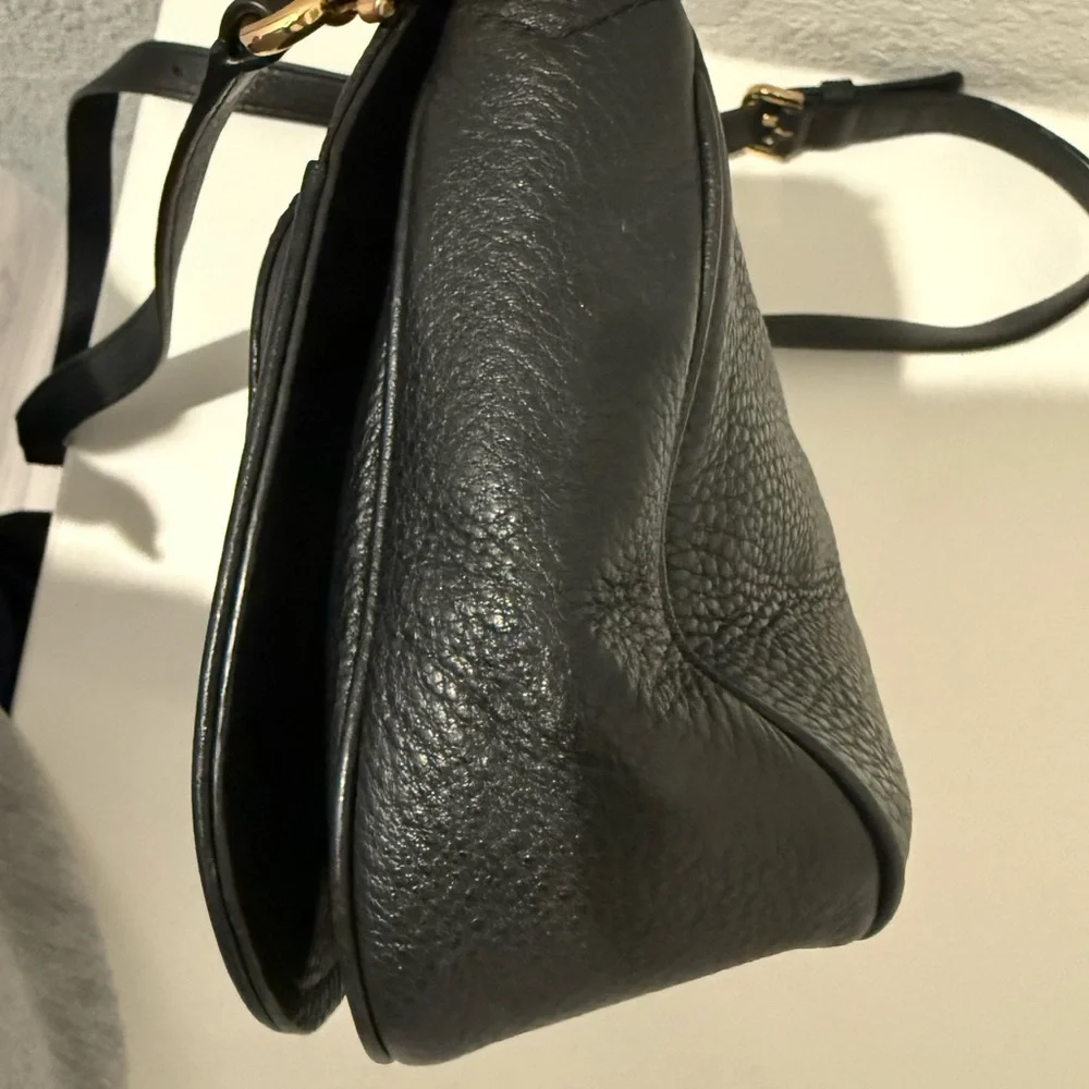Marc Jacobs Empire City Crossbody Saddle Bag Black Pebbled Leather